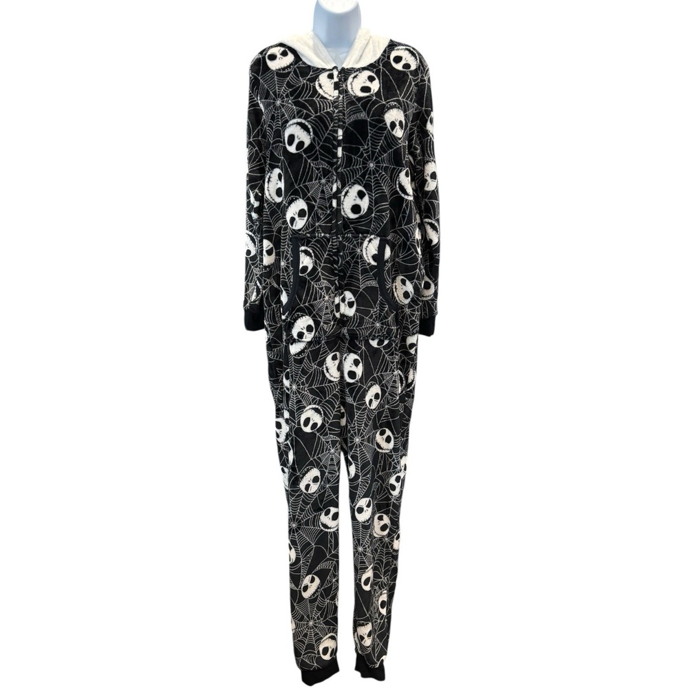 Disney Nightmare Before Christmas Jack Skellington Hooded Pajamas Size XL‎